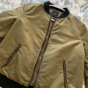 olive green bomber jacket